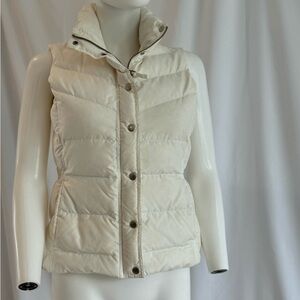 J Crew Off White Down Puffer Vest XS